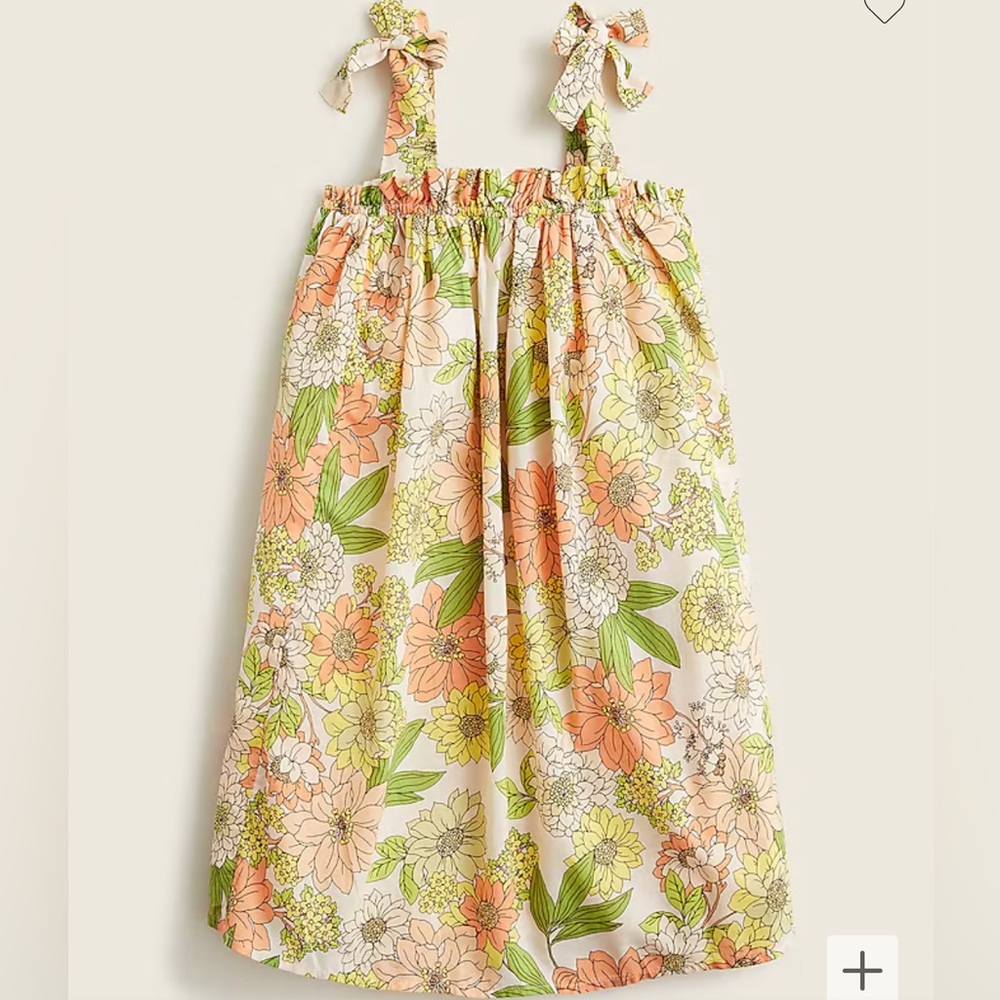 Crewcuts Girls' tie-shoulder dress in zinnia floral size 10